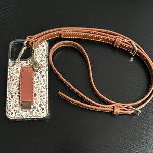 WALLI Harvest Fields Floral Phone Case with Strap - Brown